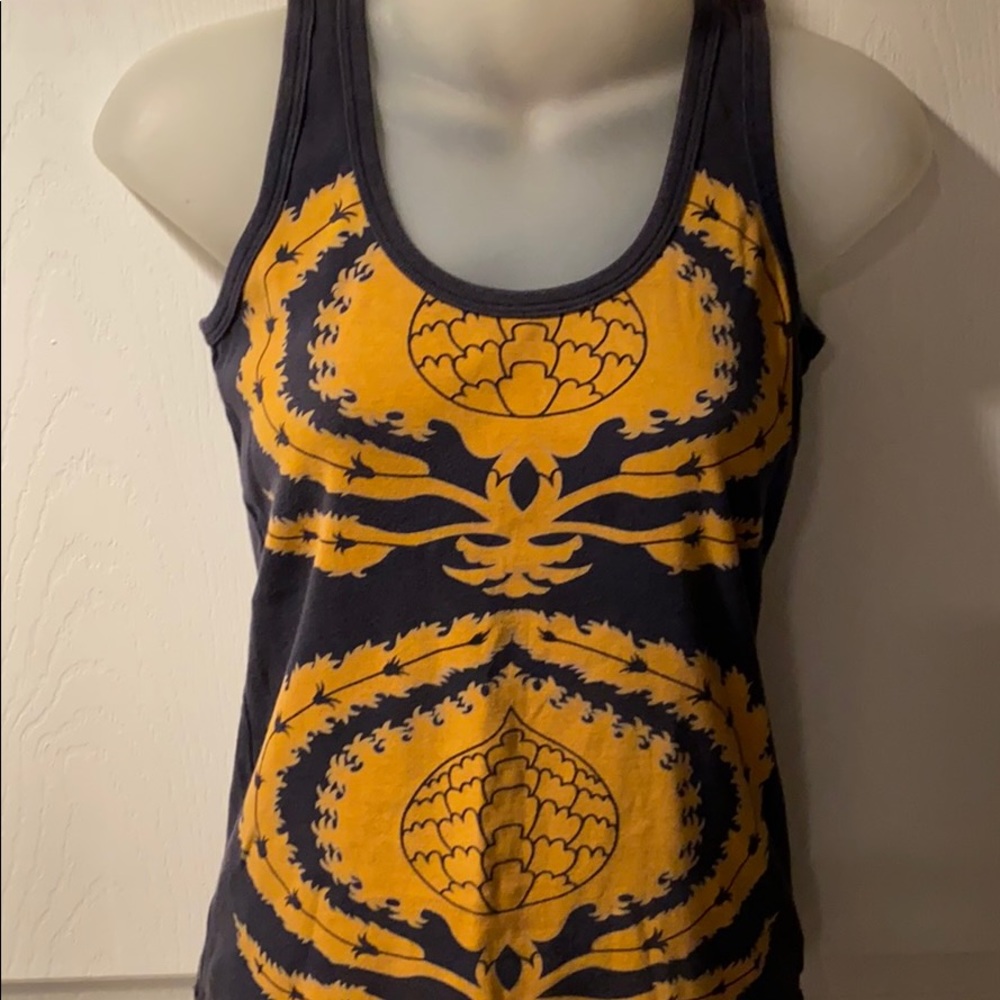 Tory Burch Navy & Gold cotton tank top S